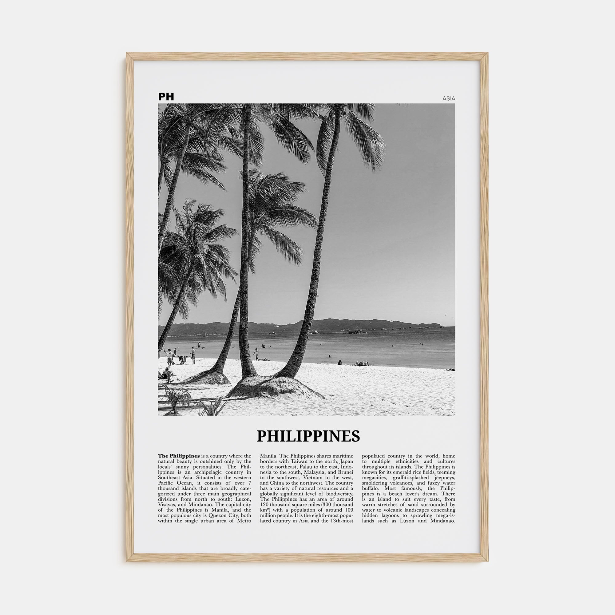 Philippines Travel B&W No 5 Poster