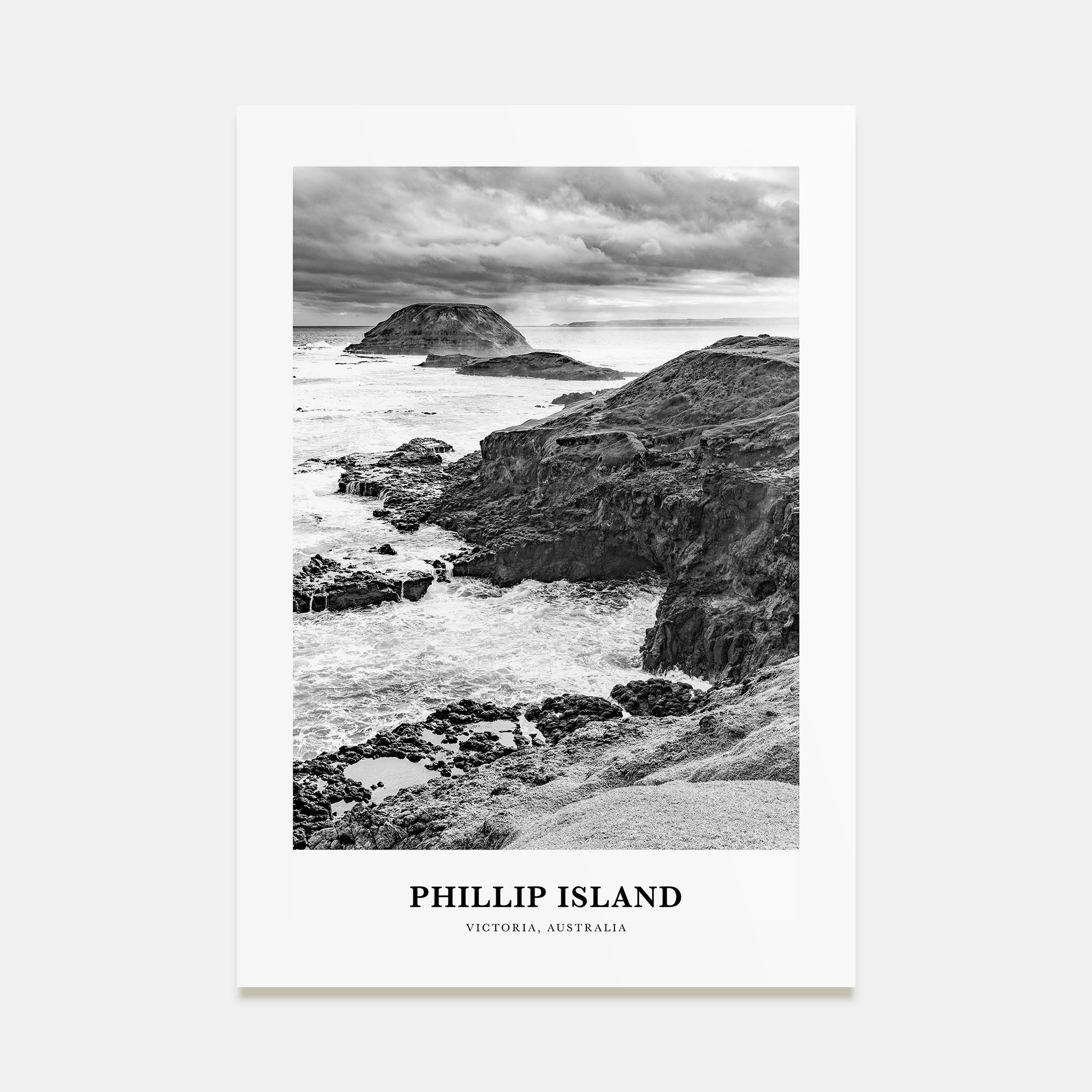Phillip Island Portrait B&W Poster