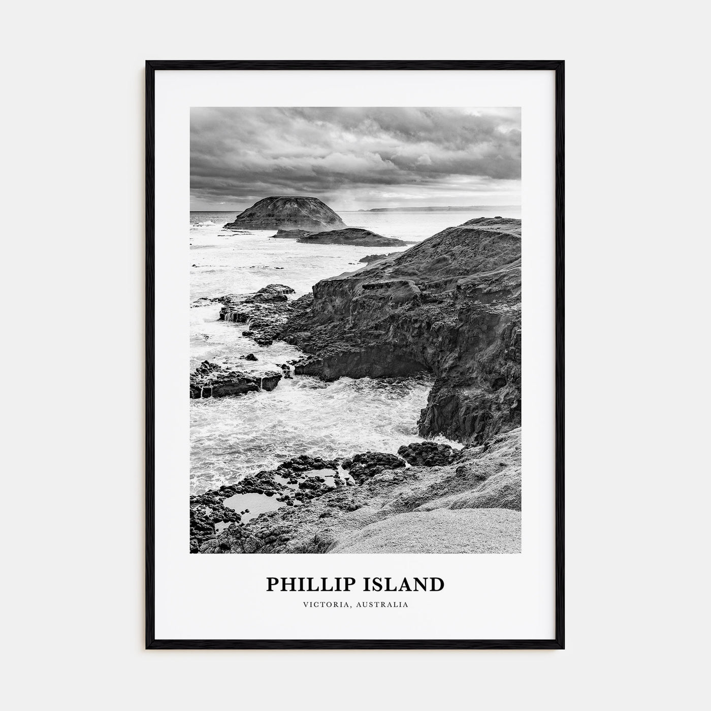 Phillip Island Portrait B&W Poster