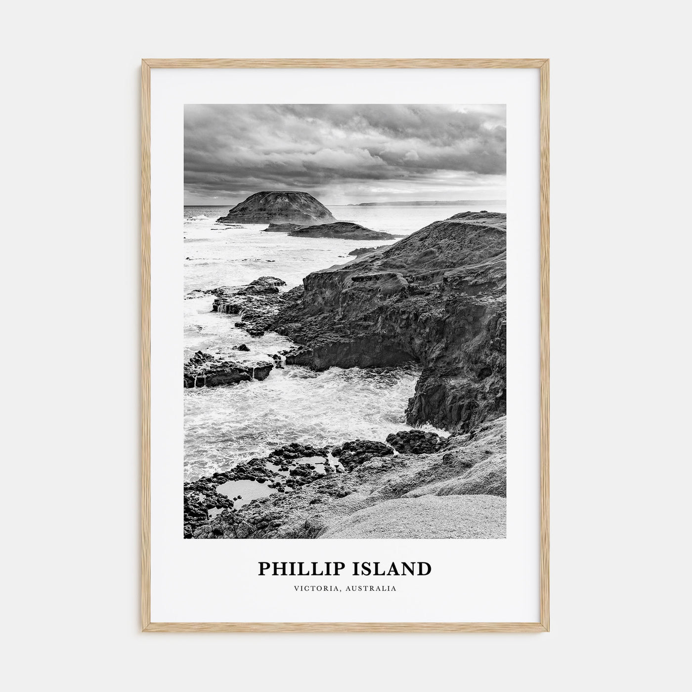 Phillip Island Portrait B&W Poster
