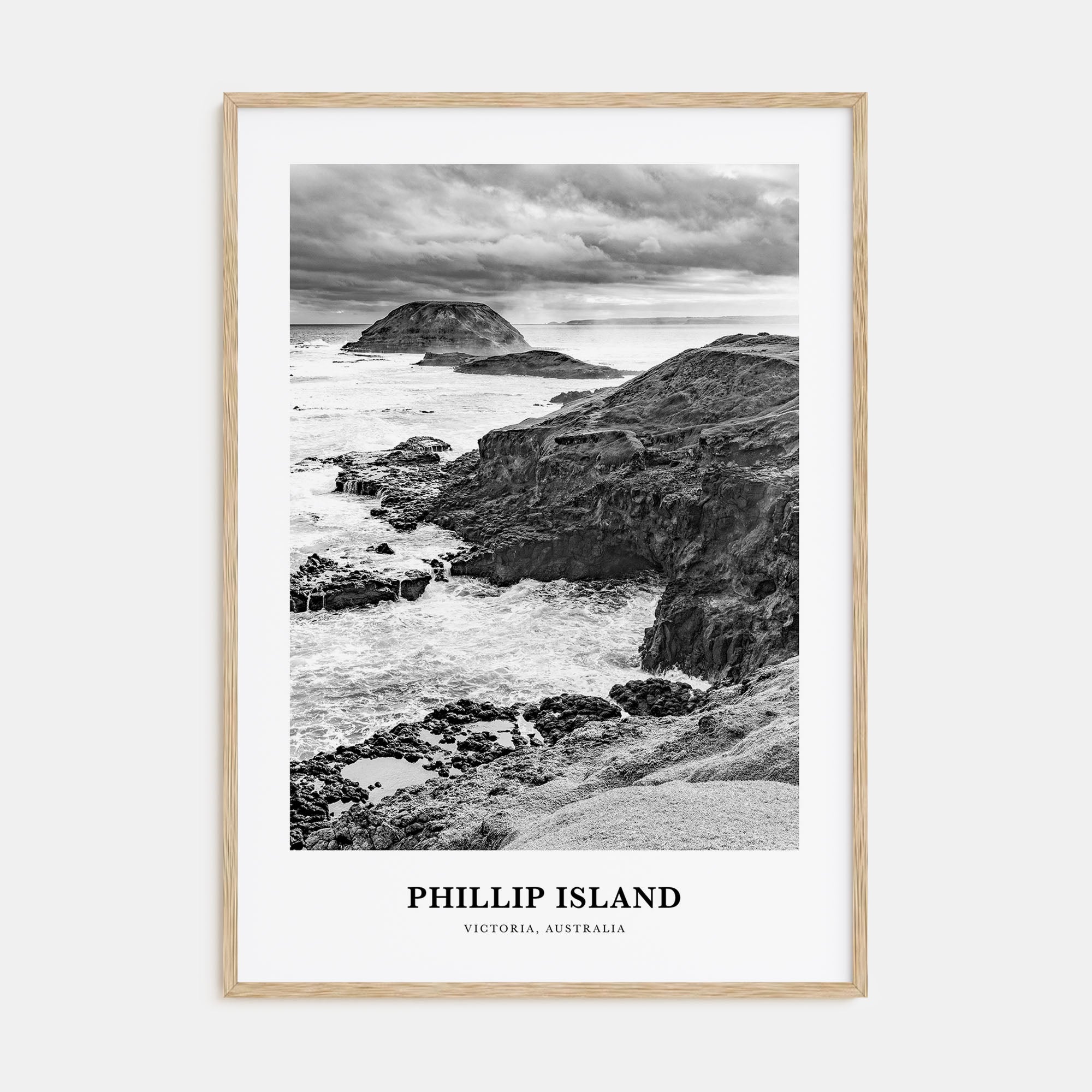 Phillip Island Portrait B&W Poster
