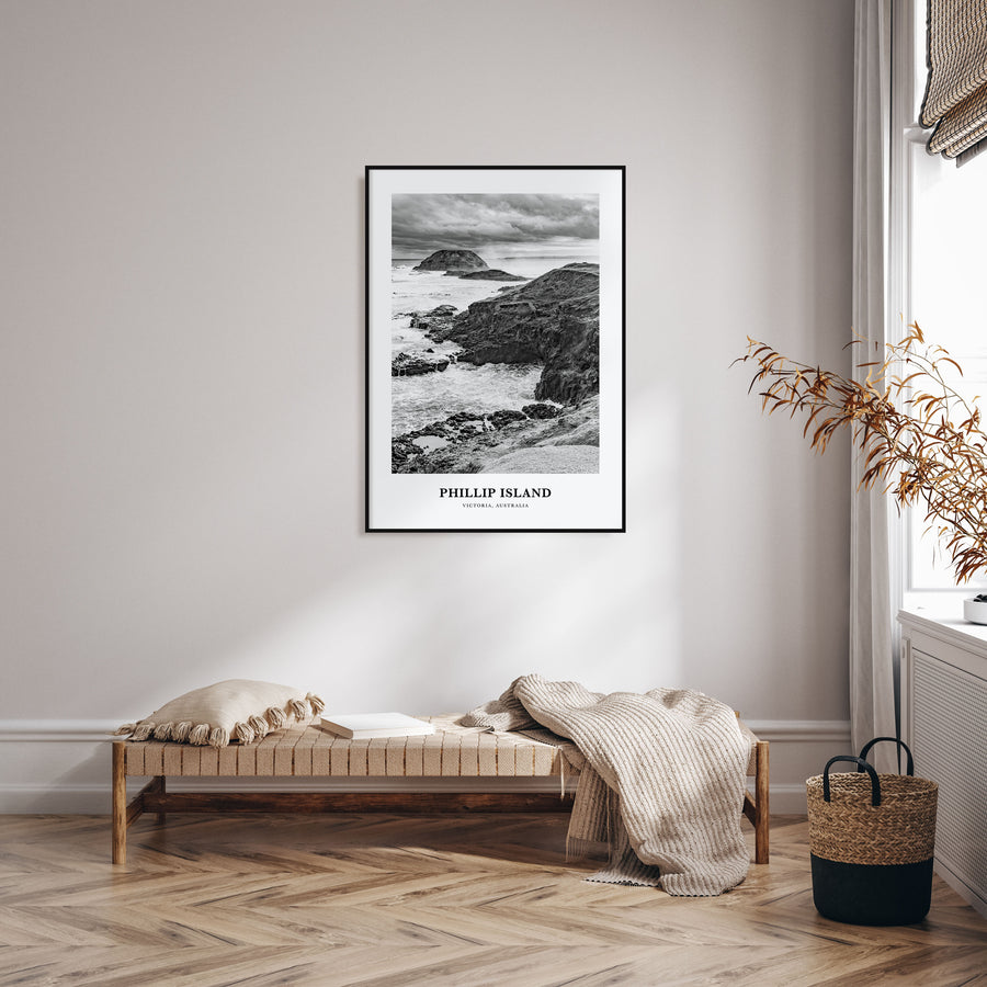 Phillip Island Portrait B&W Poster