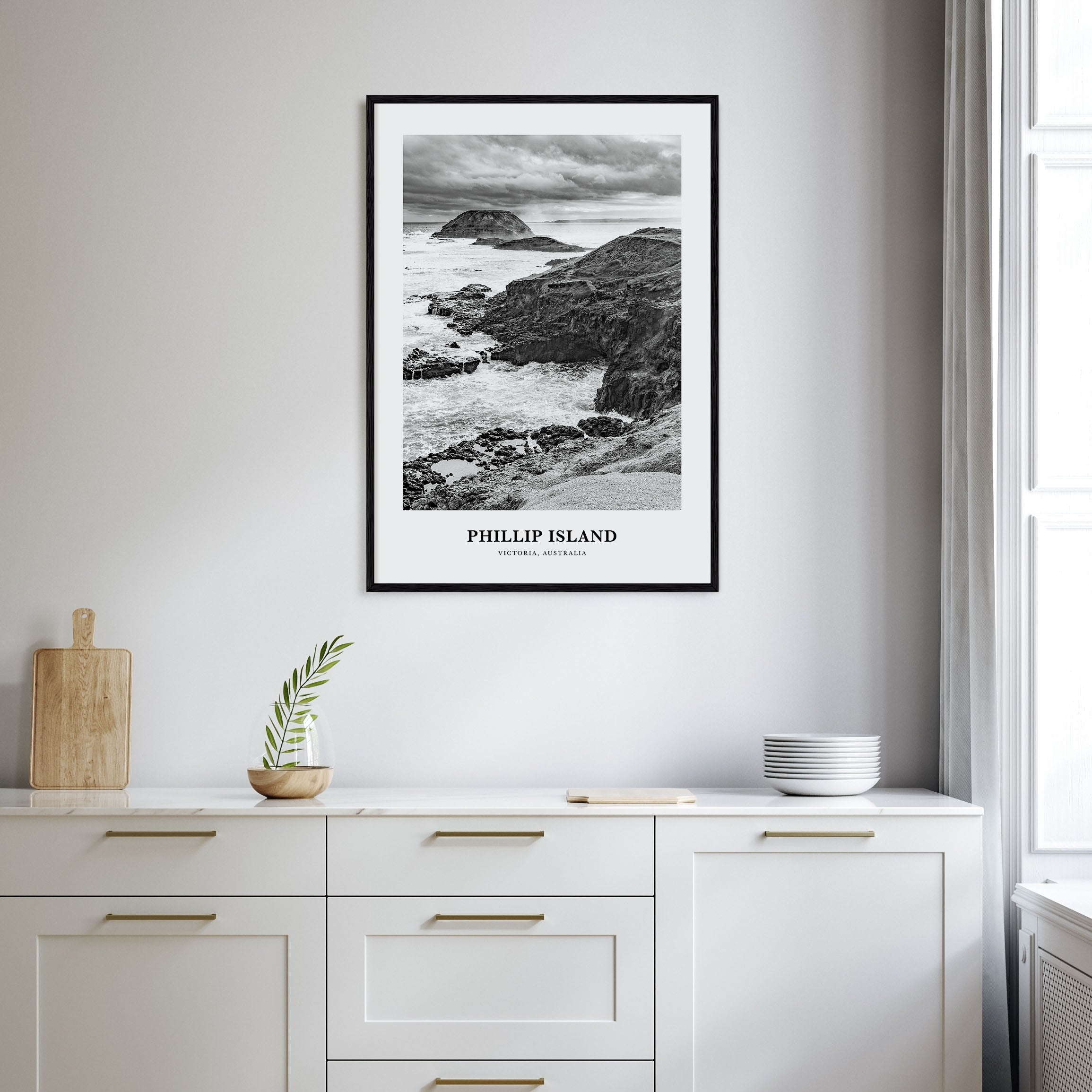 Phillip Island Portrait B&W Poster