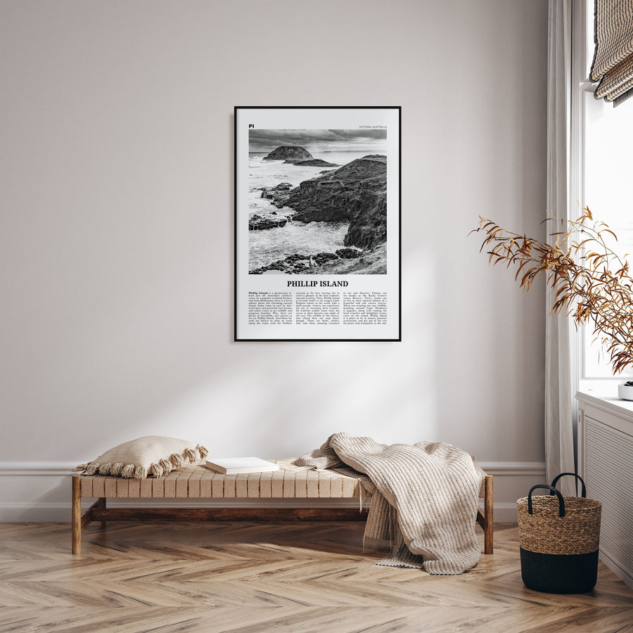 Phillip Island Travel B&W Poster