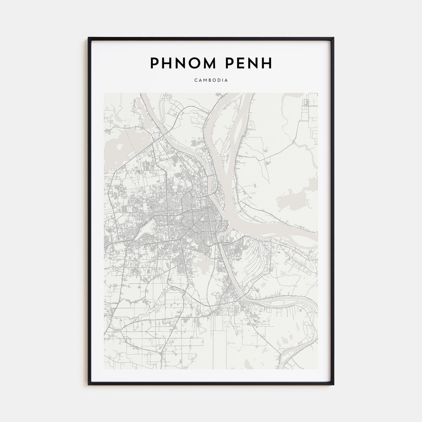 Phnom Penh Map Portrait Poster