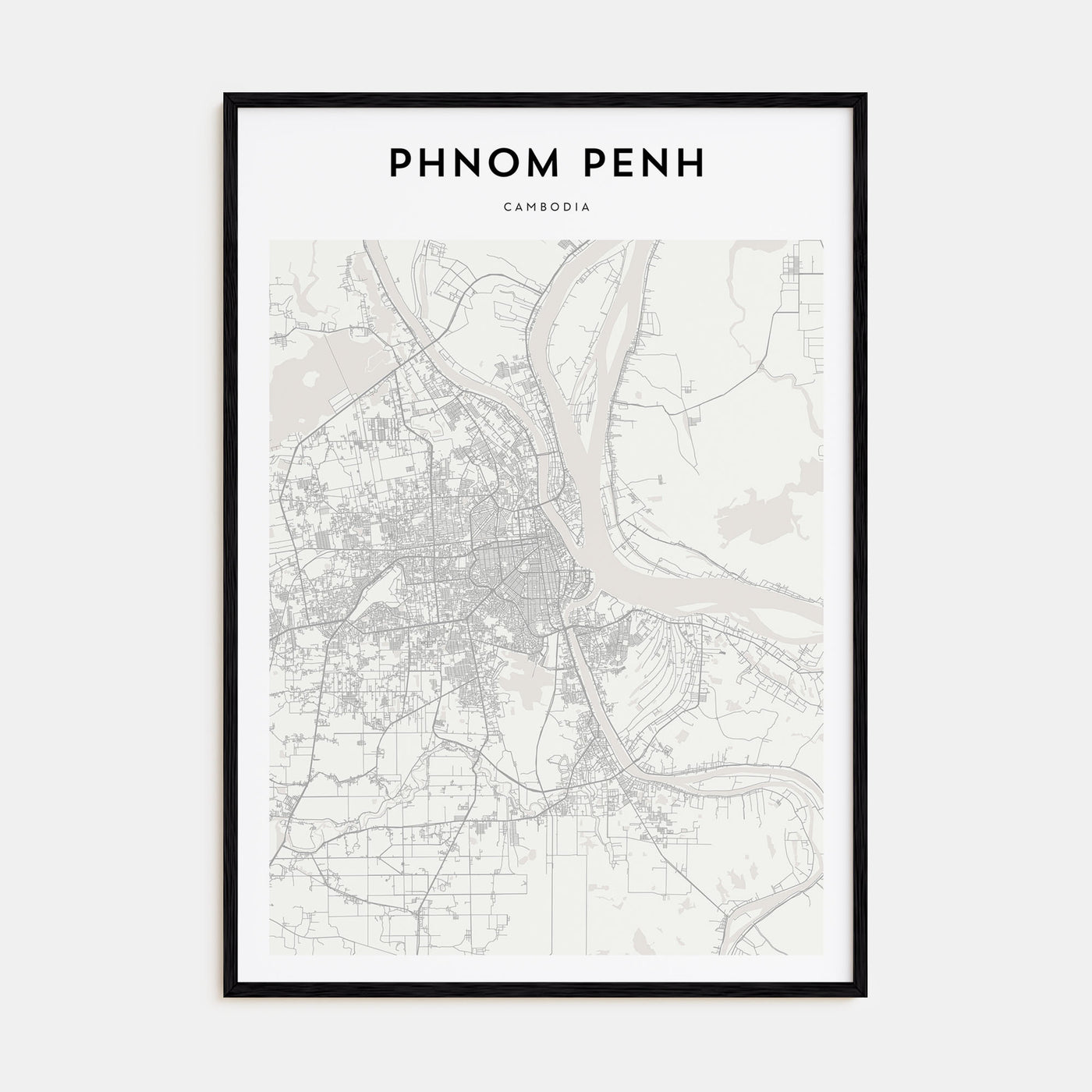 Phnom Penh Map Portrait Poster