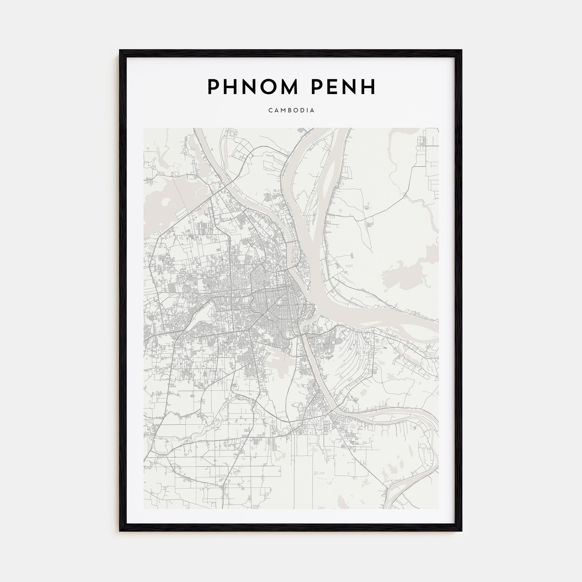 Phnom Penh Map Portrait Poster
