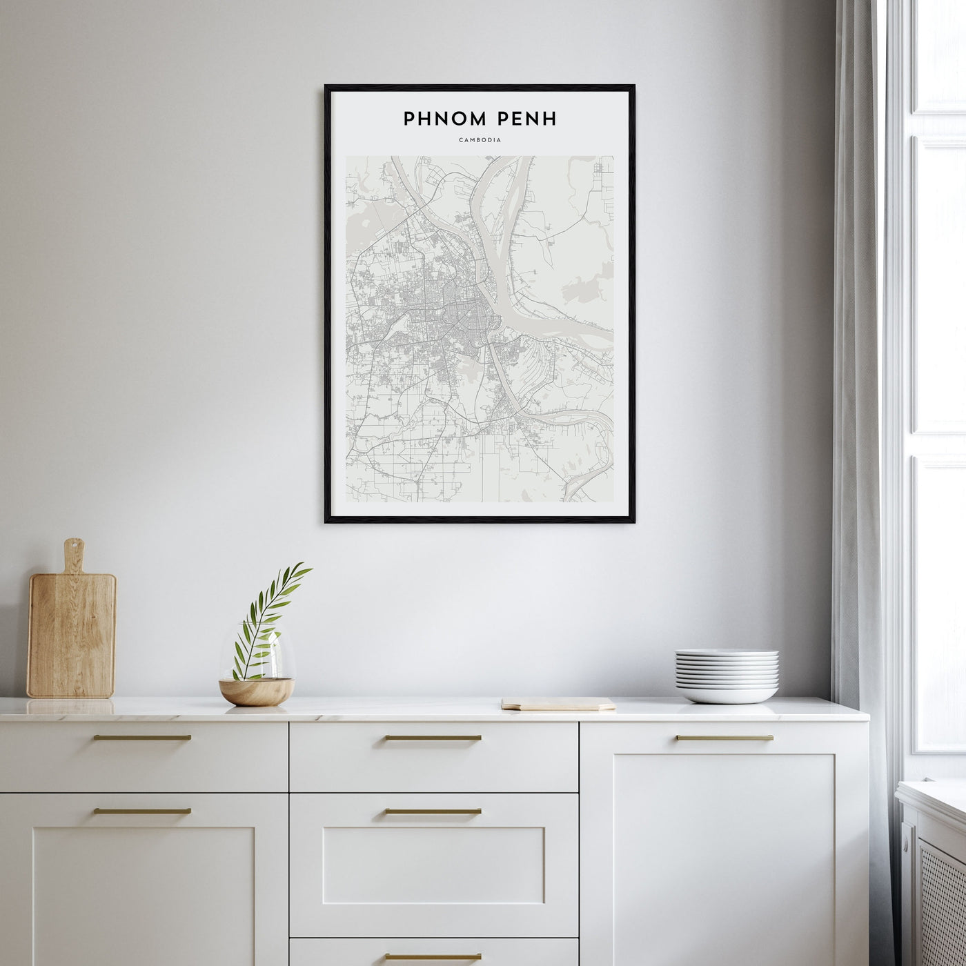 Phnom Penh Map Portrait Poster