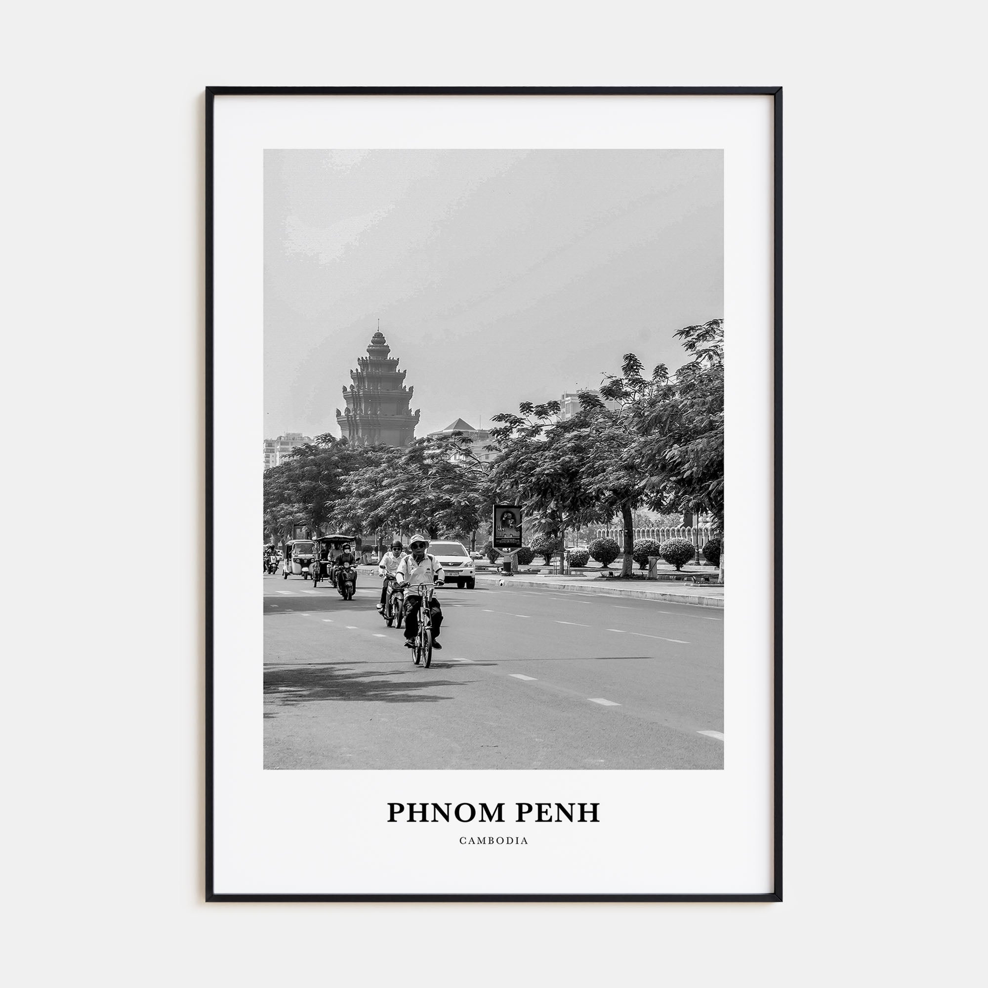 Phnom Penh Portrait B&W Poster