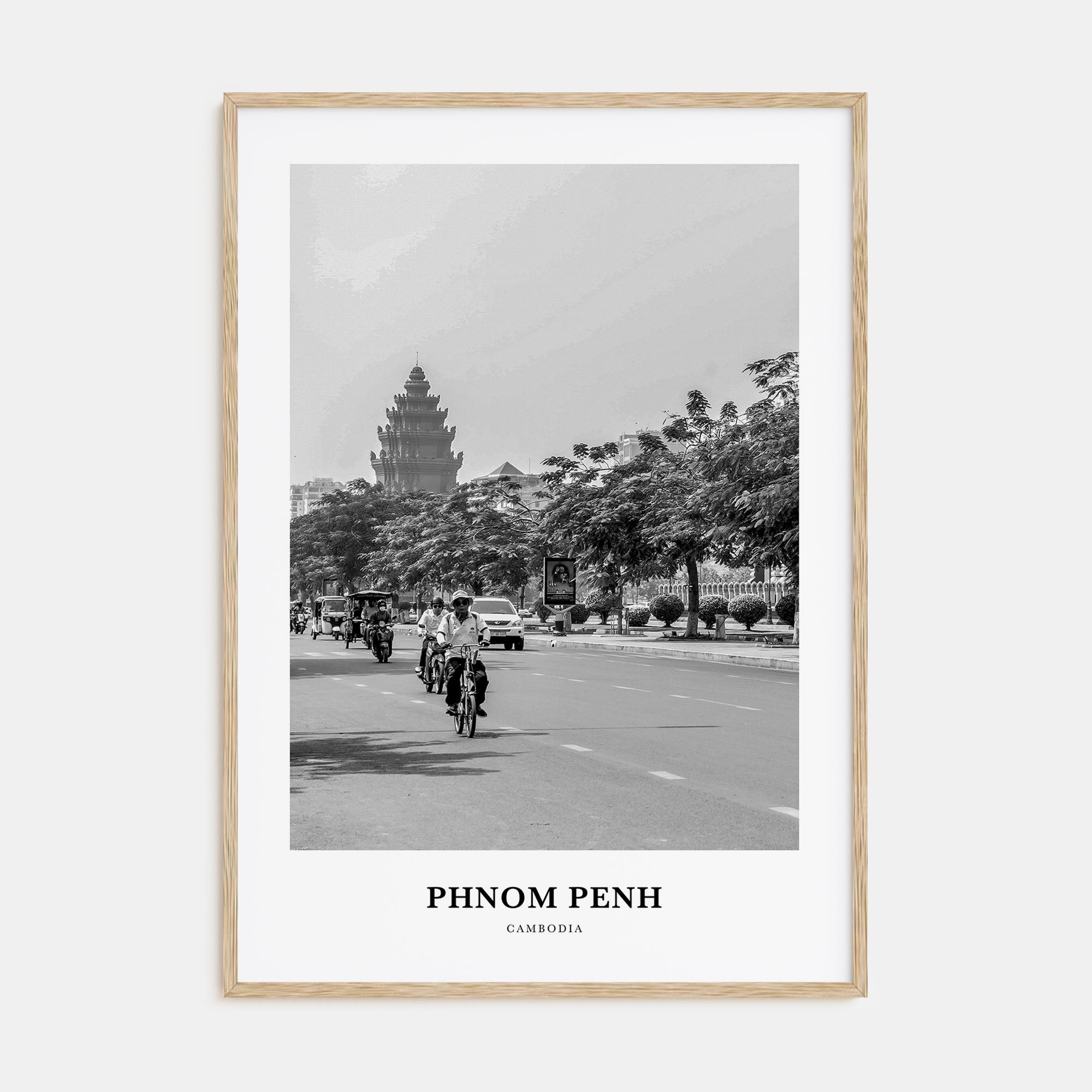 Phnom Penh Portrait B&W Poster