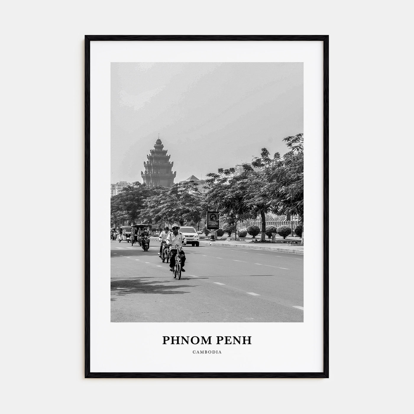 Phnom Penh Portrait B&W Poster