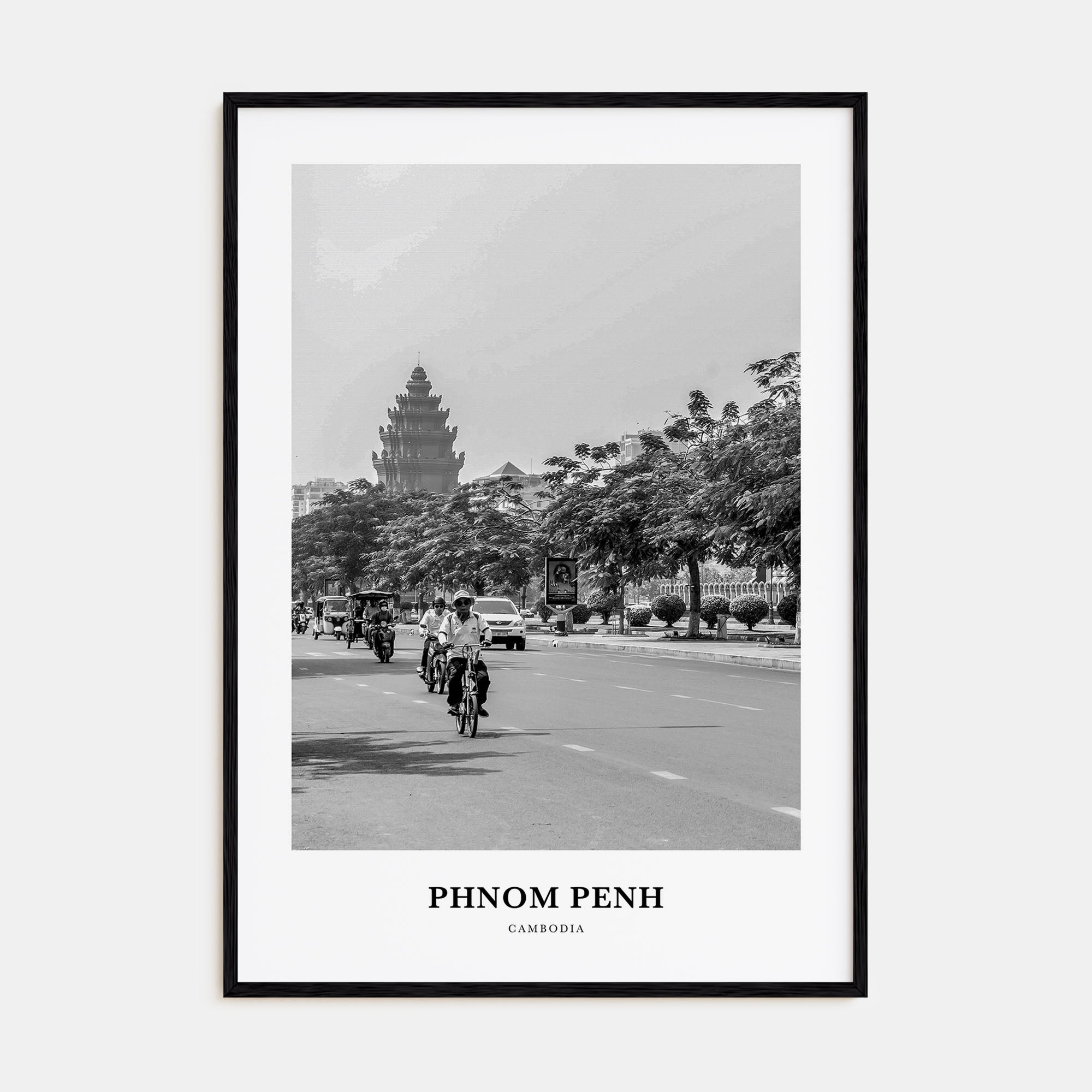 Phnom Penh Portrait B&W Poster
