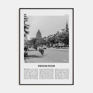 Phnom Penh Travel B&W Poster