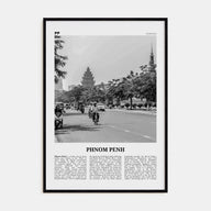 Phnom Penh Travel B&W Poster