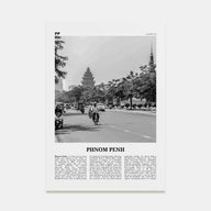 Phnom Penh Travel B&W Poster