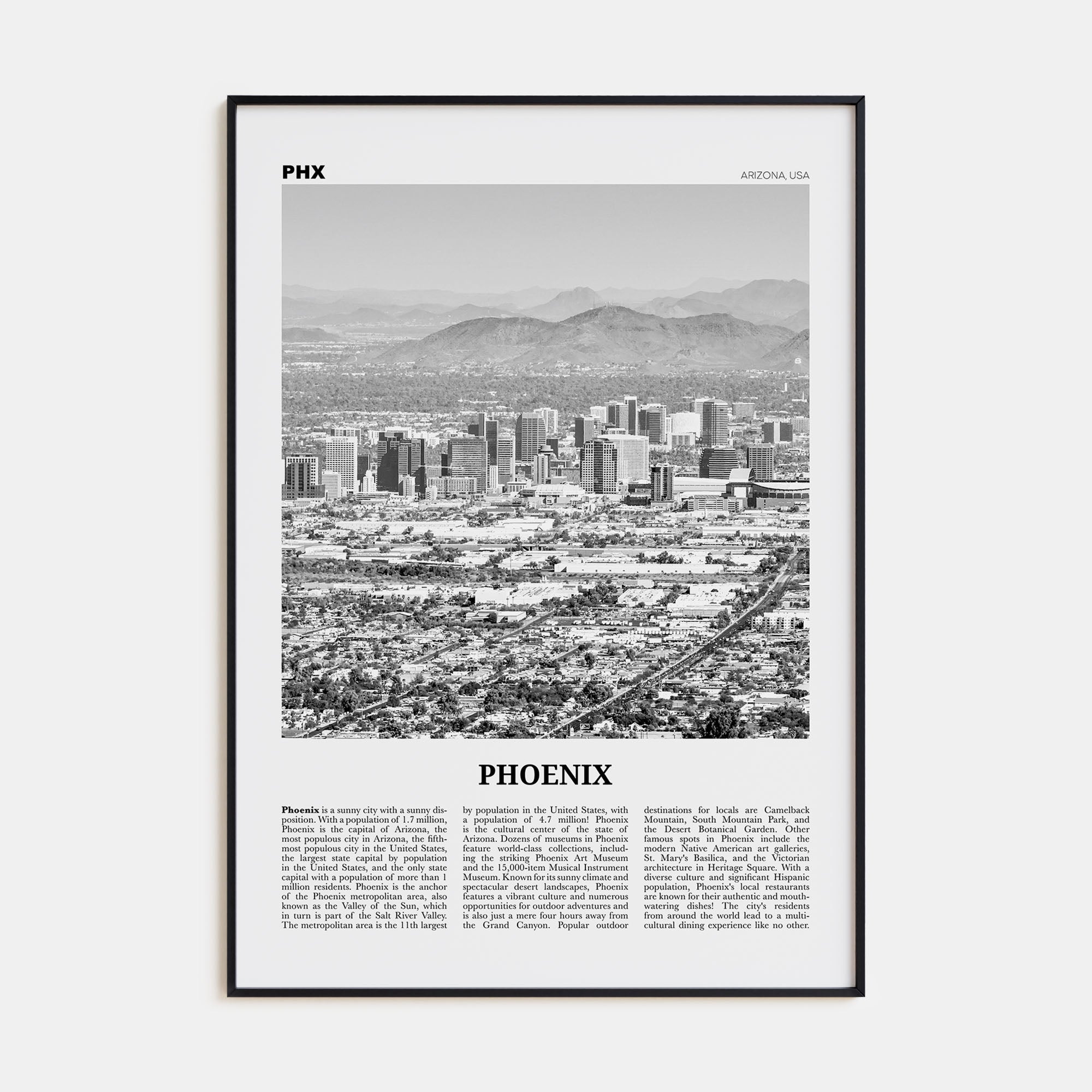 Phoenix Travel B&W No 1 Poster