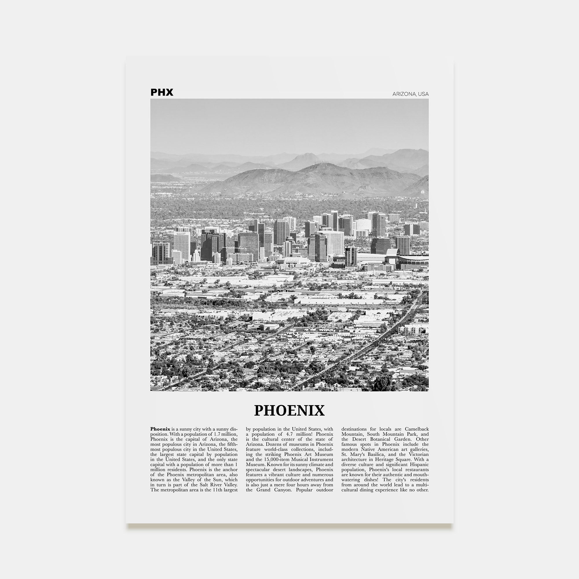 Phoenix Travel B&W No 1 Poster