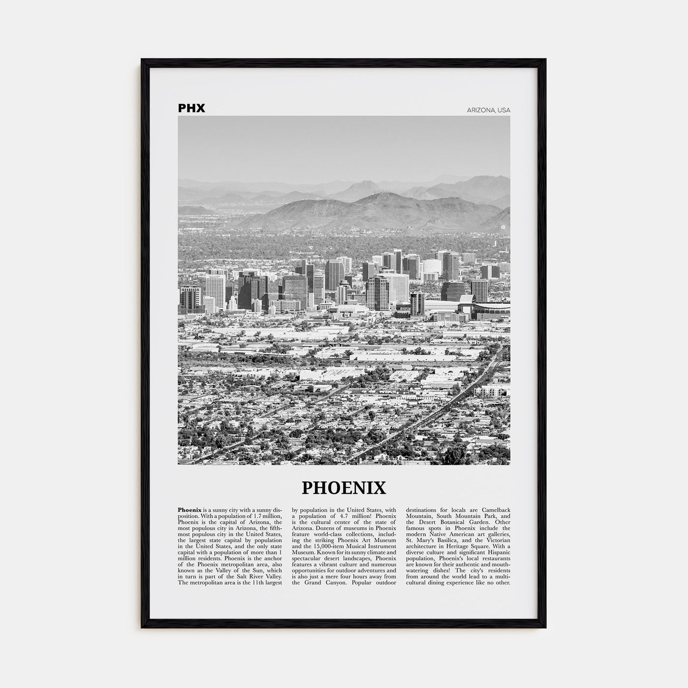 Phoenix Travel B&W No 1 Poster