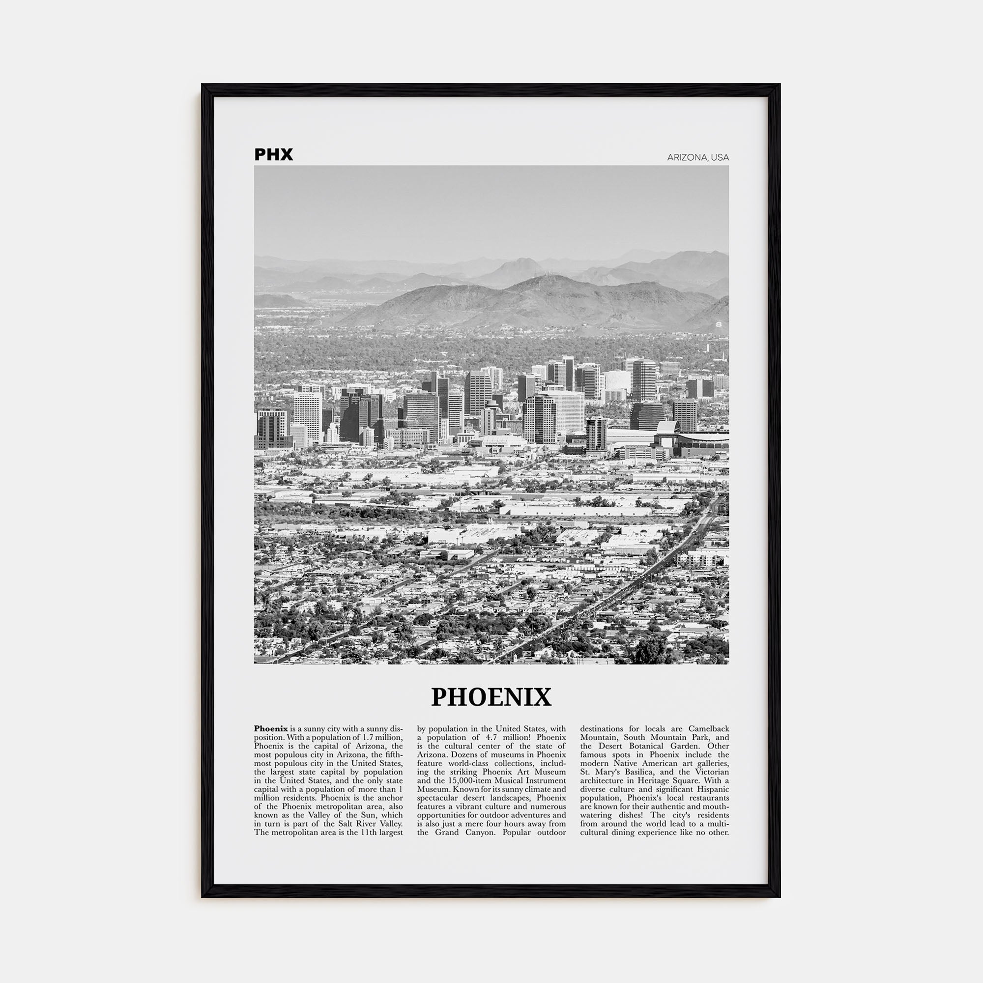 Phoenix Travel B&W No 1 Poster