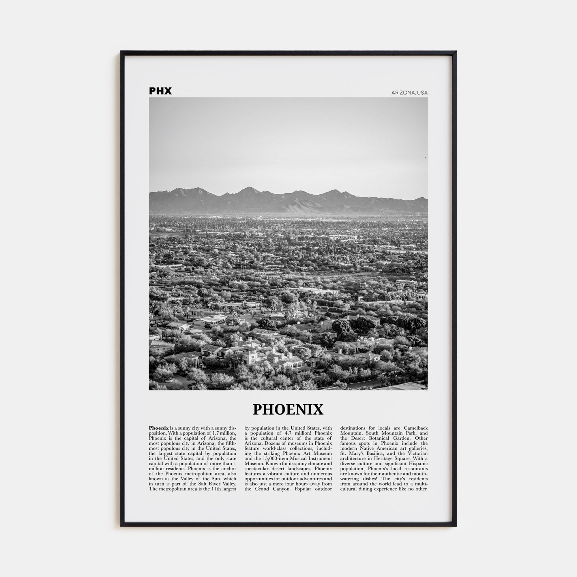 Phoenix Travel B&W No 2 Poster