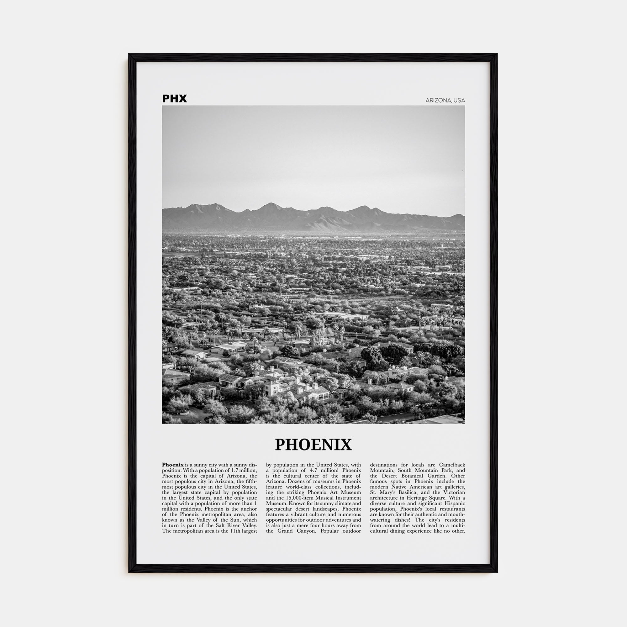 Phoenix Travel B&W No 2 Poster