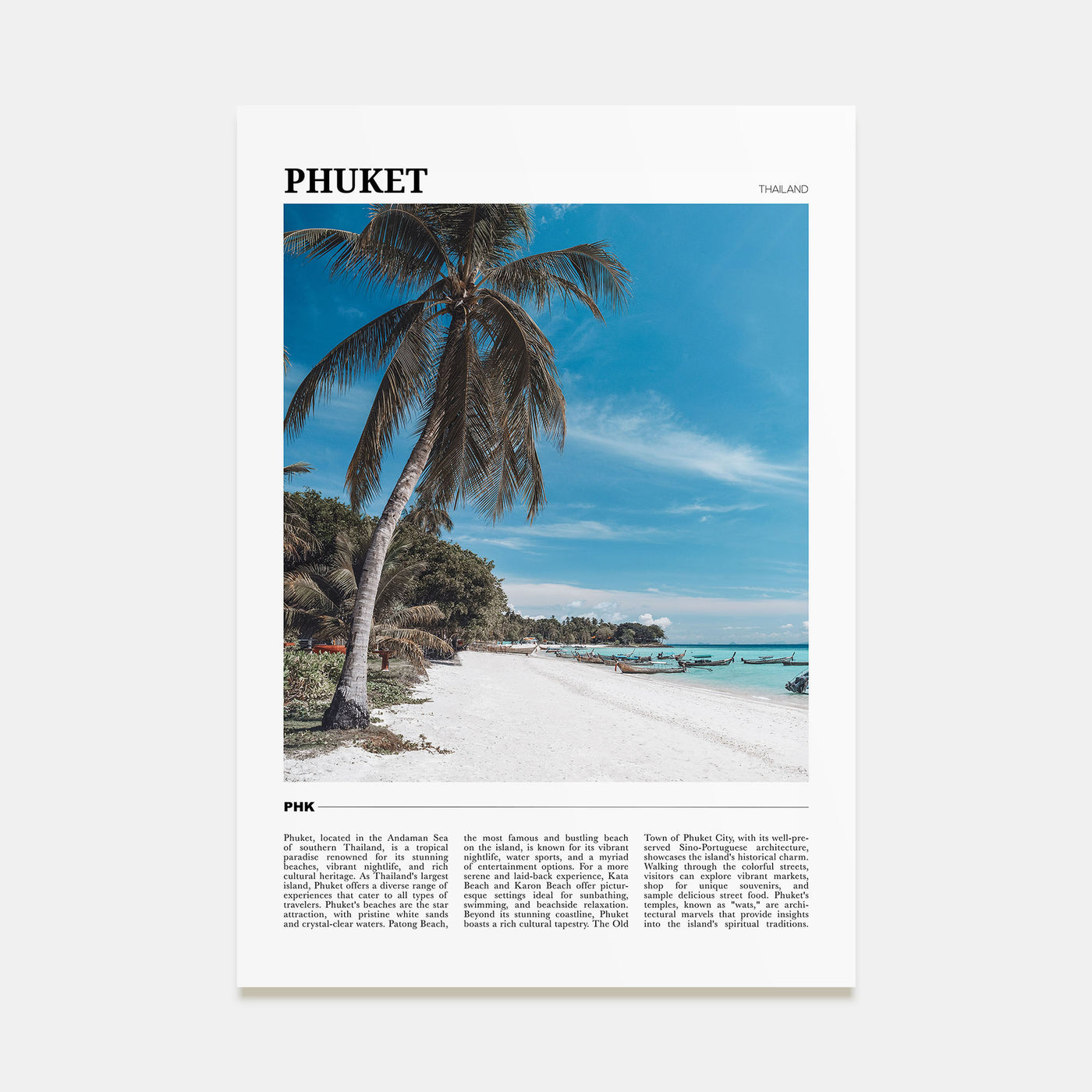 Phuket Travel Color Poster