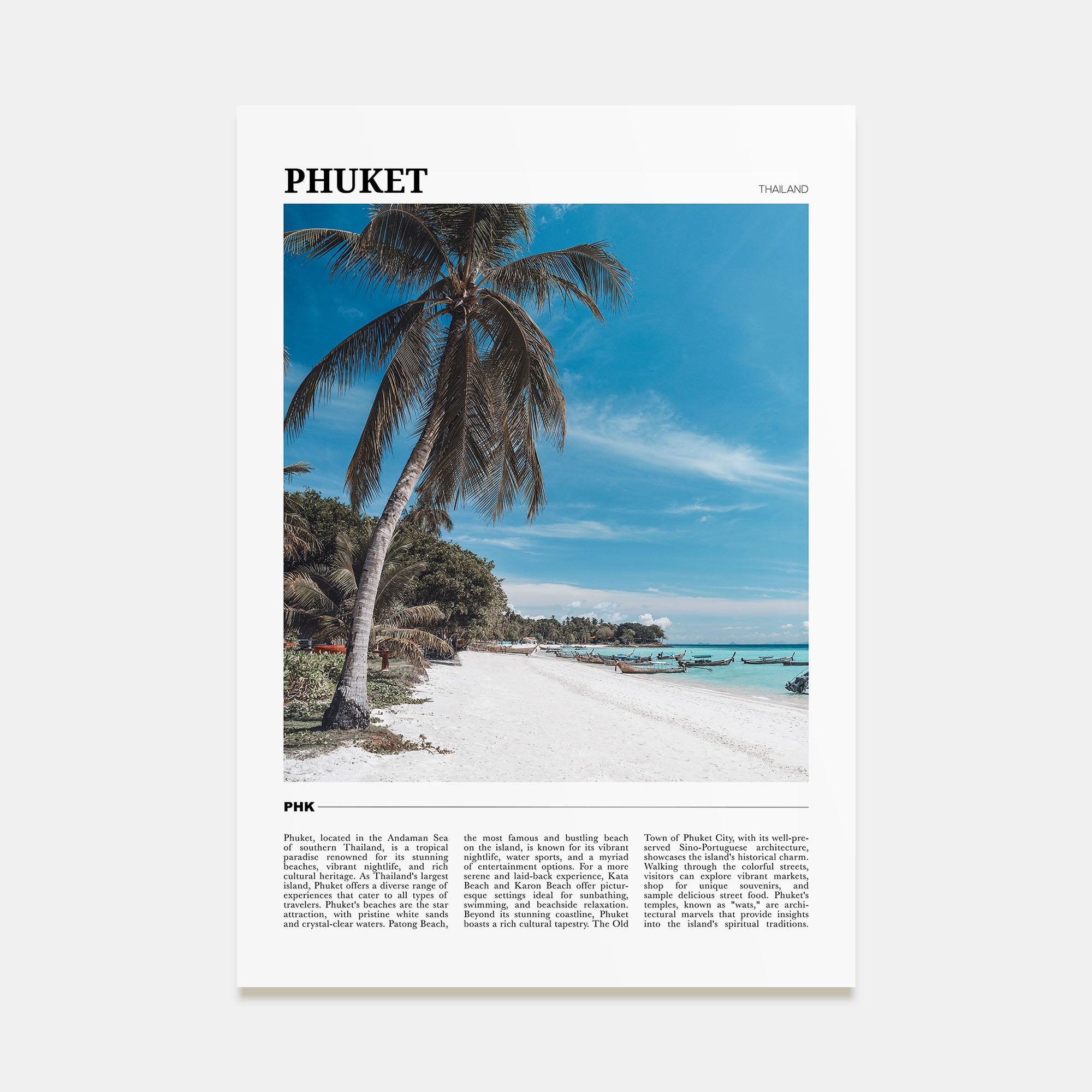 Phuket Travel Color Poster
