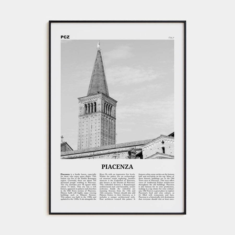 Piacenza Travel B&W Poster