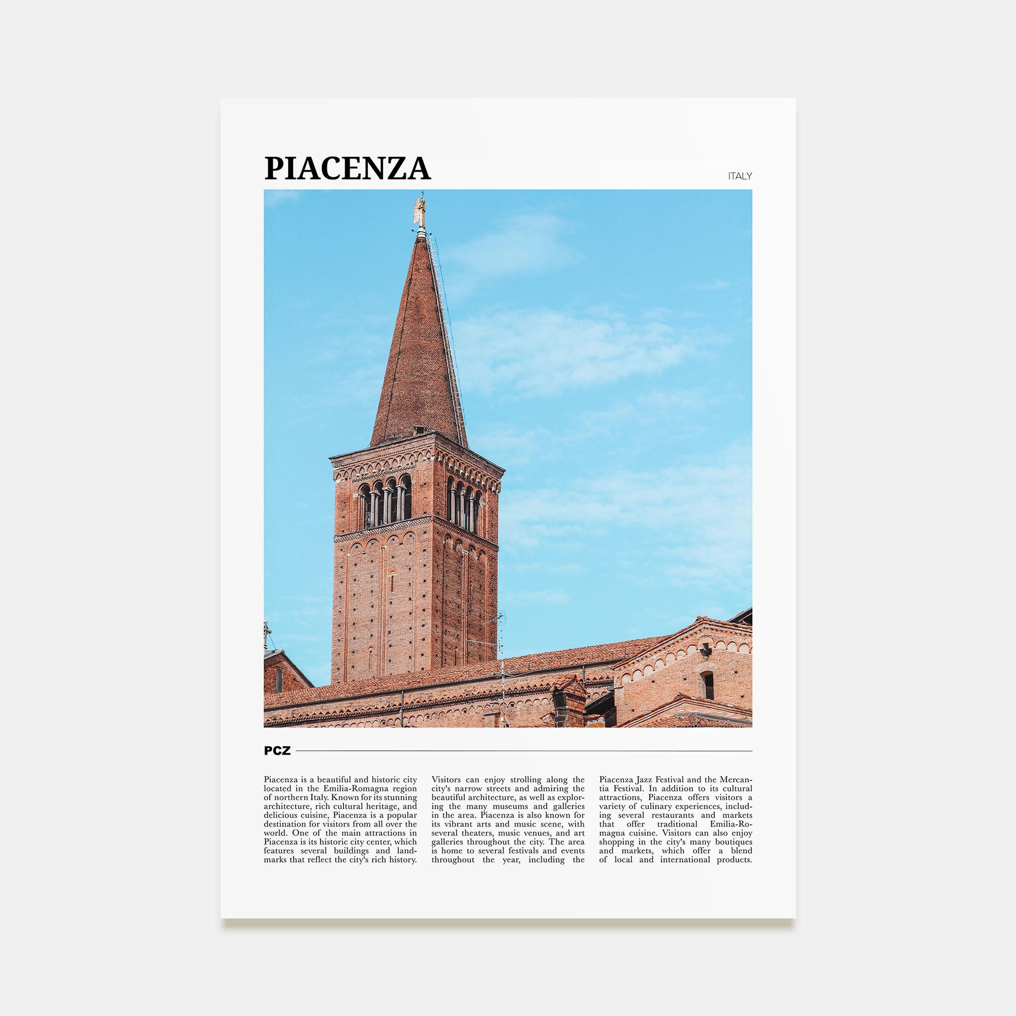 Piacenza Travel Color Poster