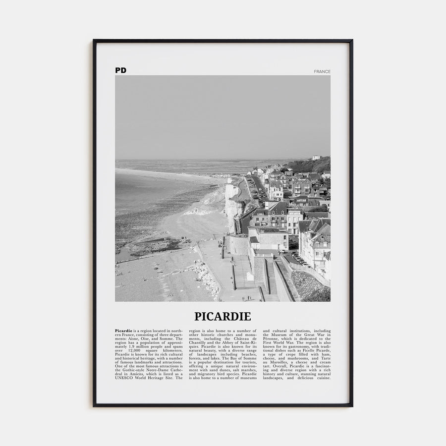 Picardie Travel B&W Poster