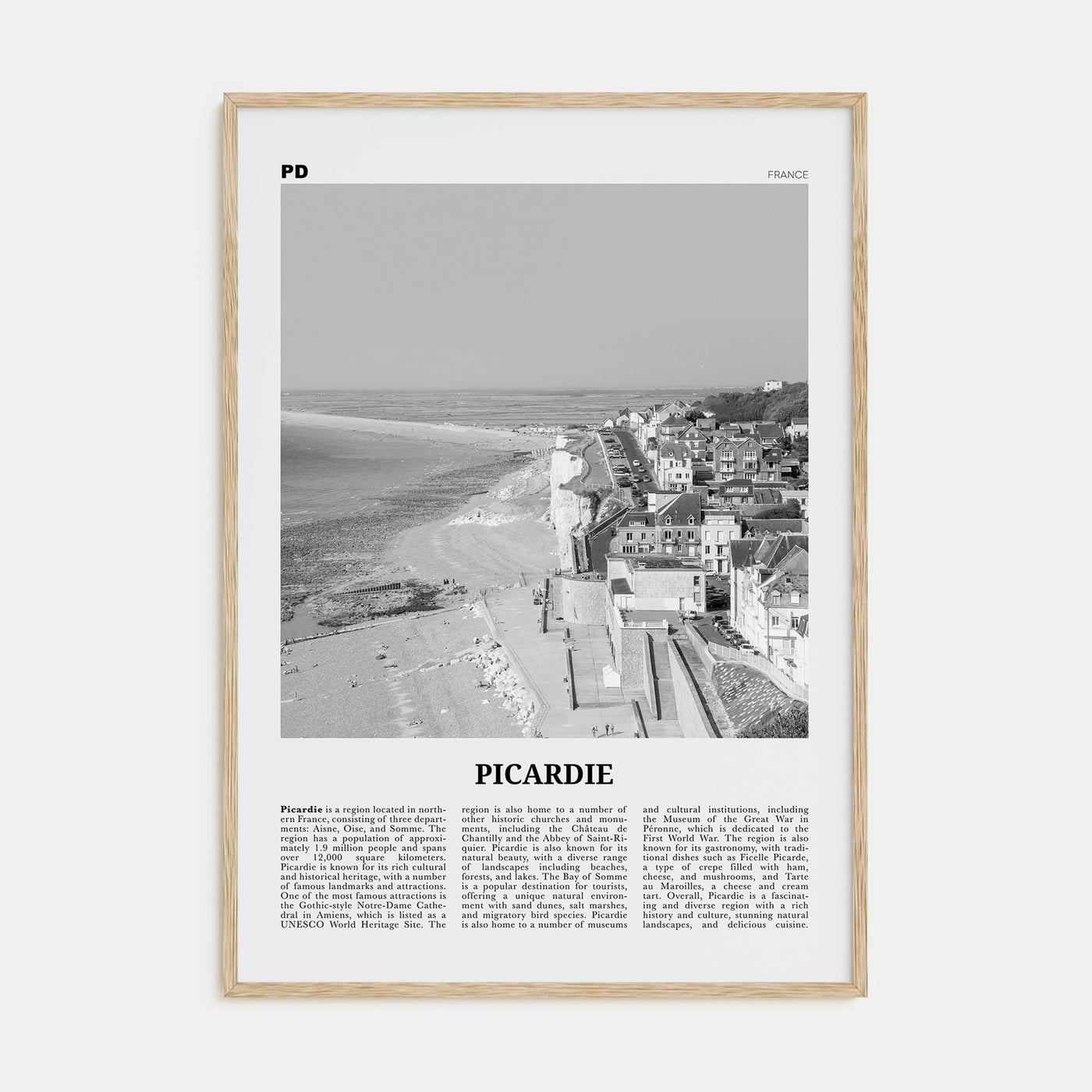 Picardie Travel B&W Poster
