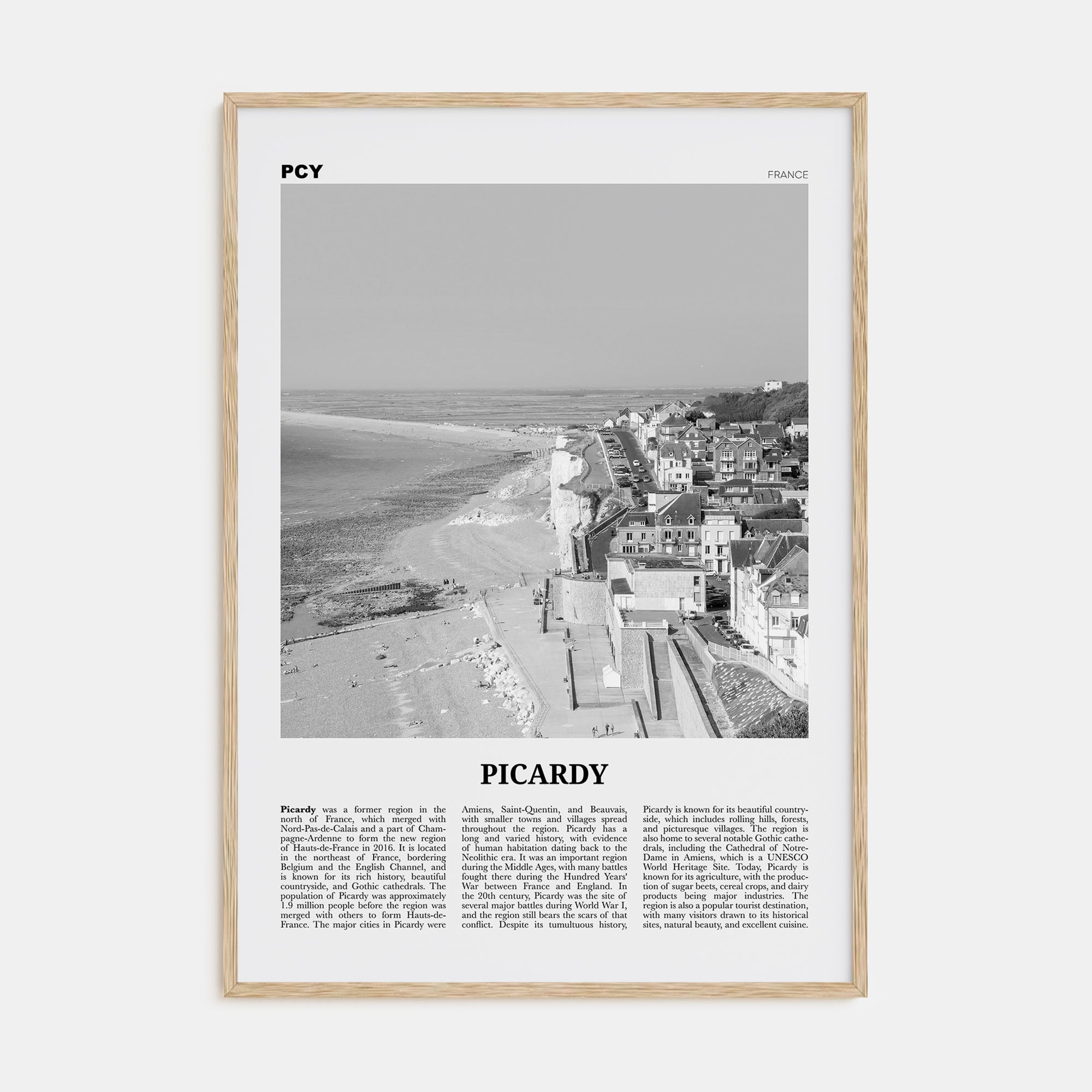 Picardy Travel B&W Poster