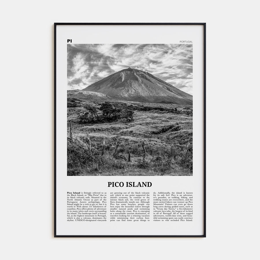 Pico Island Travel B&W Poster