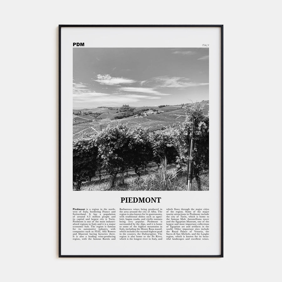 Piedmont Travel B&W Poster