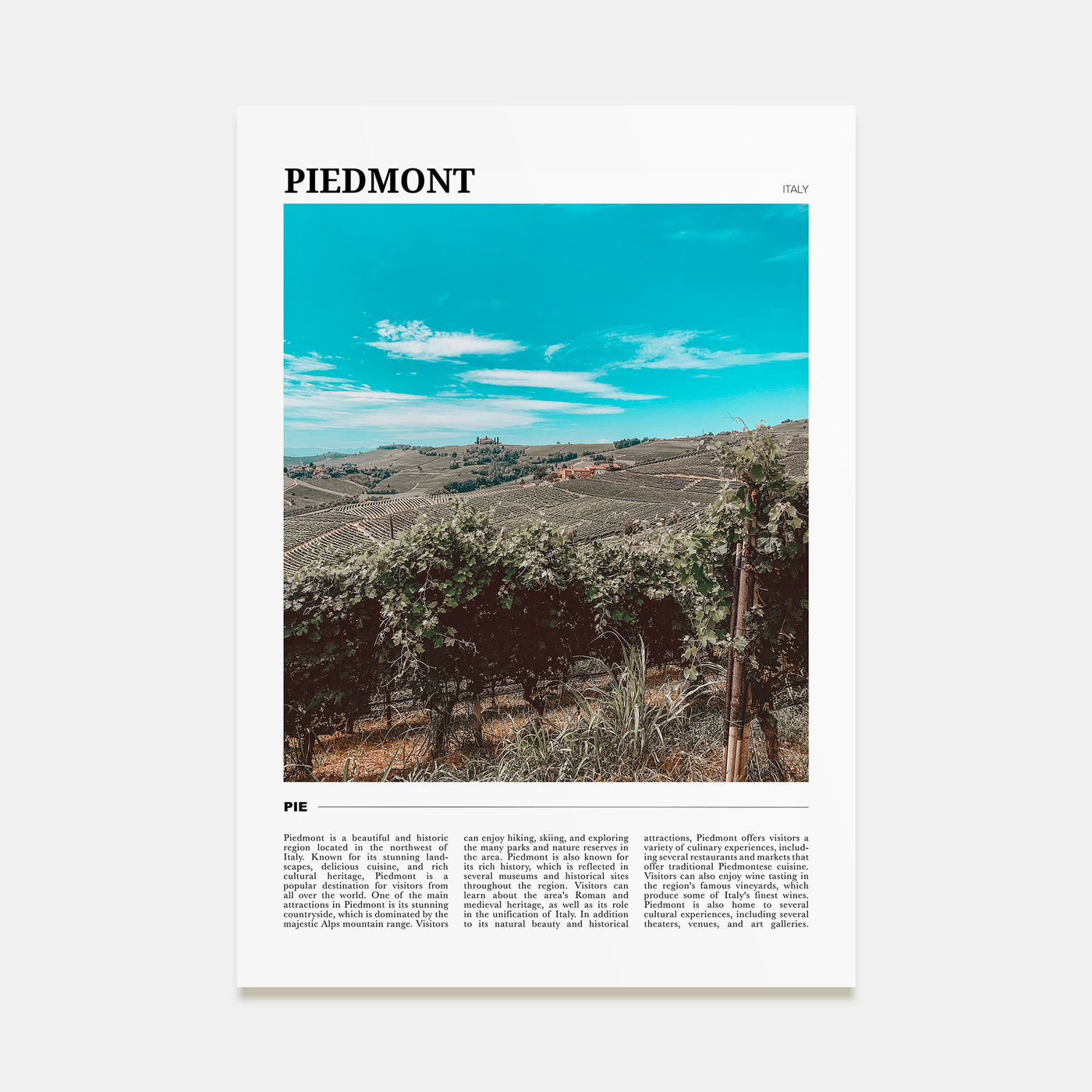 Piedmont Travel Color Poster
