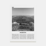 Piemonte Travel B&W Poster