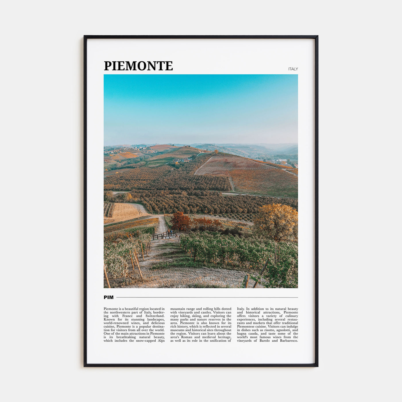 Piemonte Travel Color Poster
