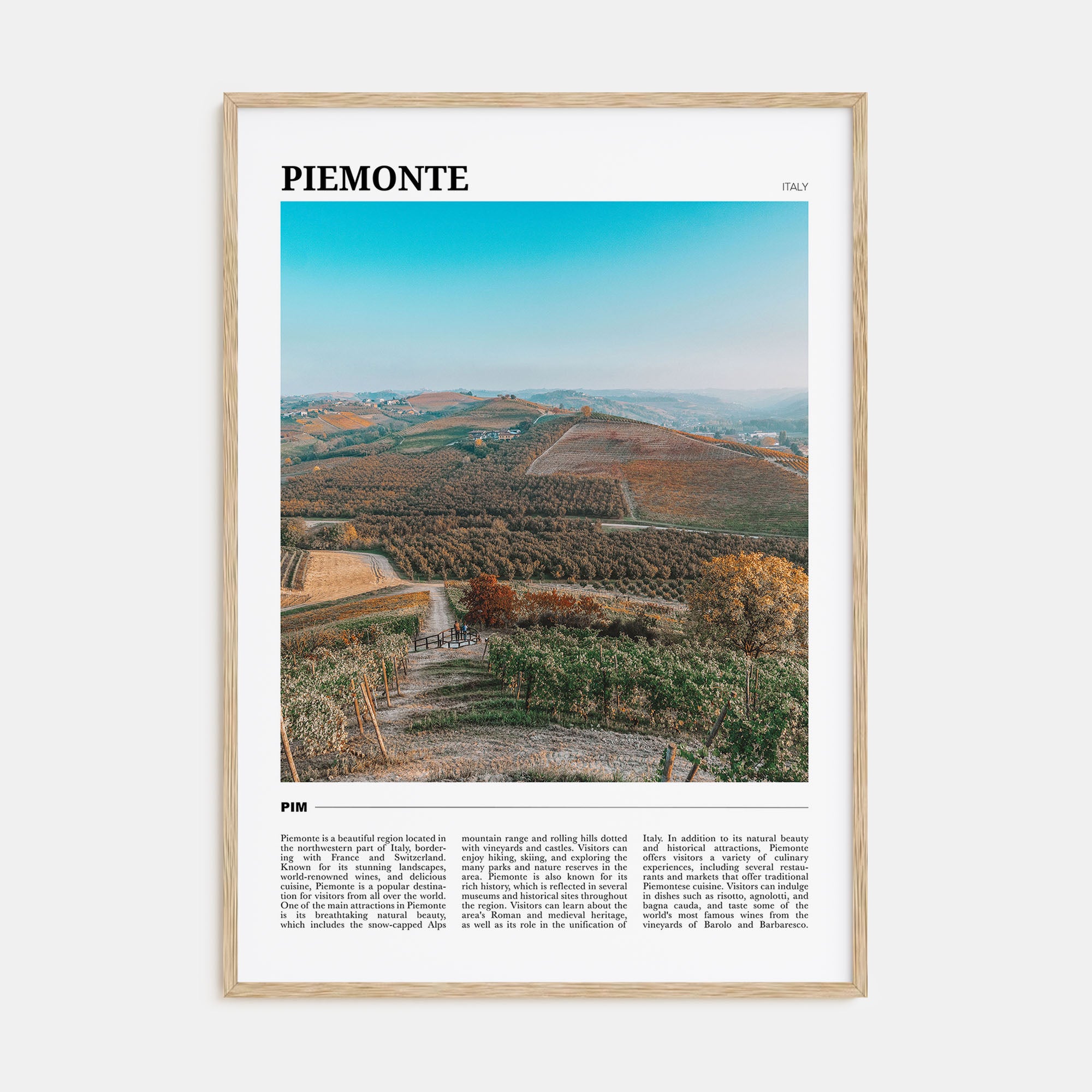 Piemonte Travel Color Poster
