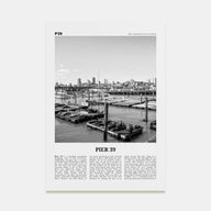 Pier 39 Travel B&W Poster