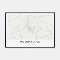 Pigeon Forge Map Landscape Poster