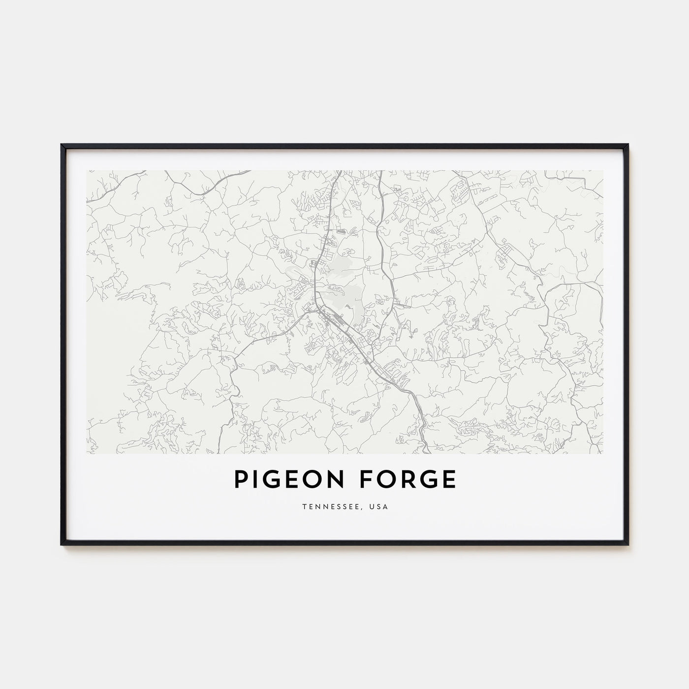 Pigeon Forge Map Landscape Poster