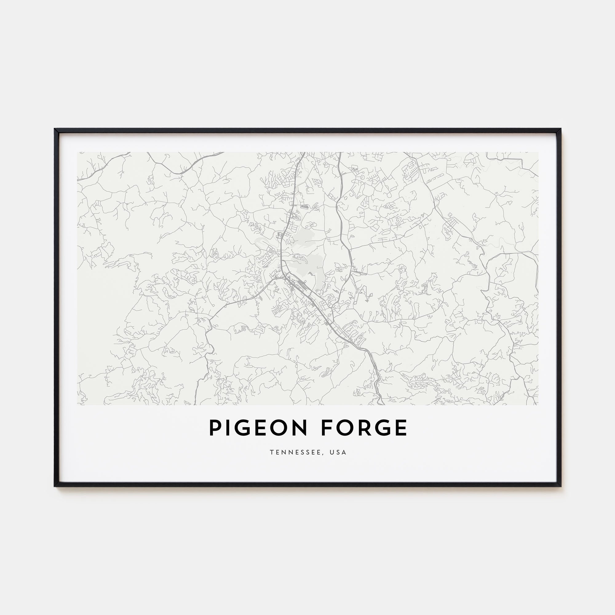 Pigeon Forge Map Landscape Poster
