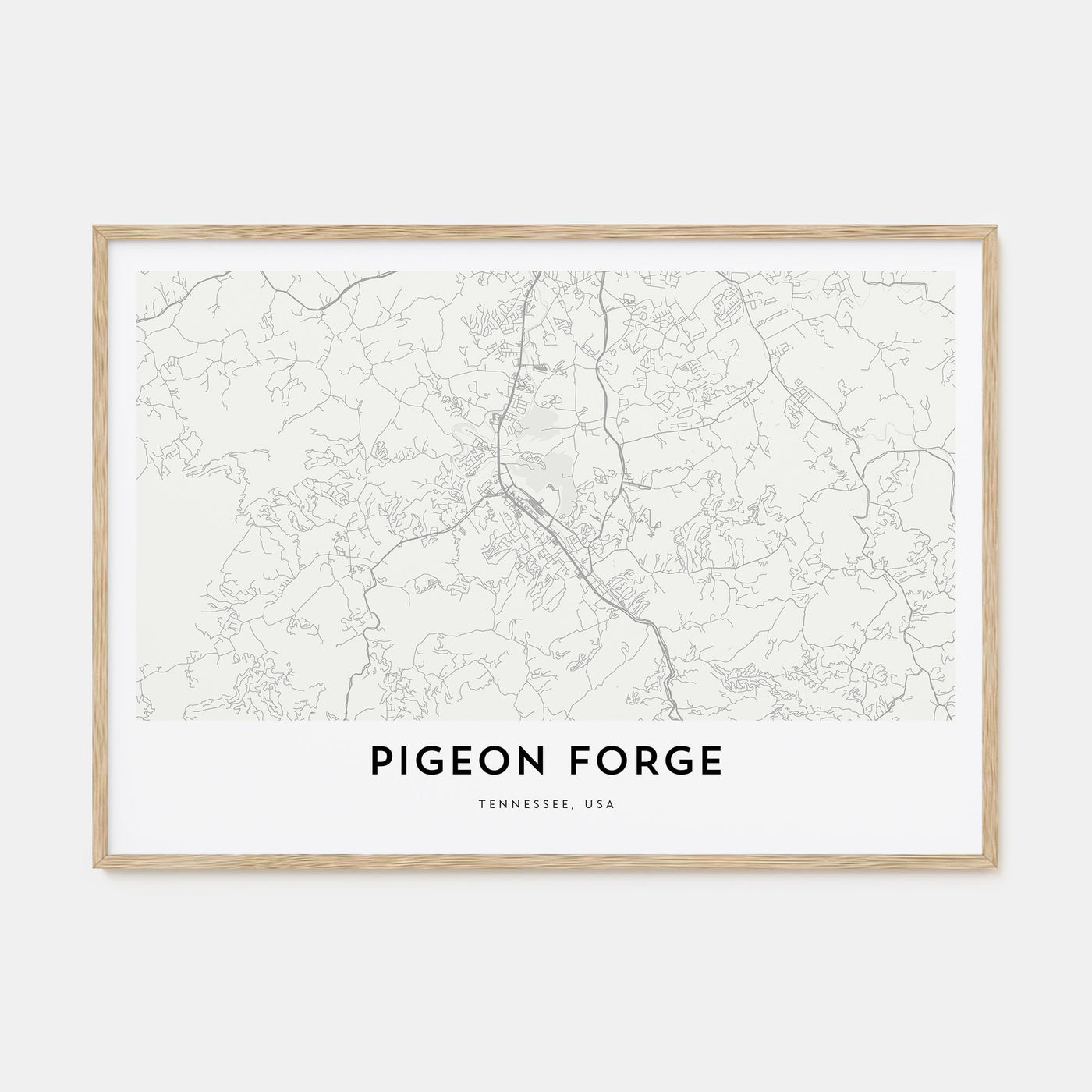 Pigeon Forge Map Landscape Poster