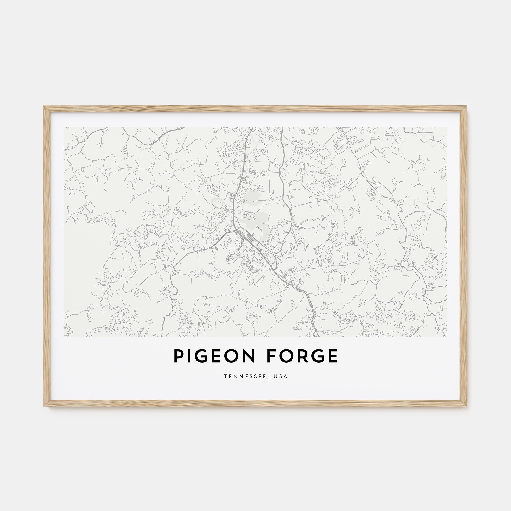 Pigeon Forge Map Landscape Poster