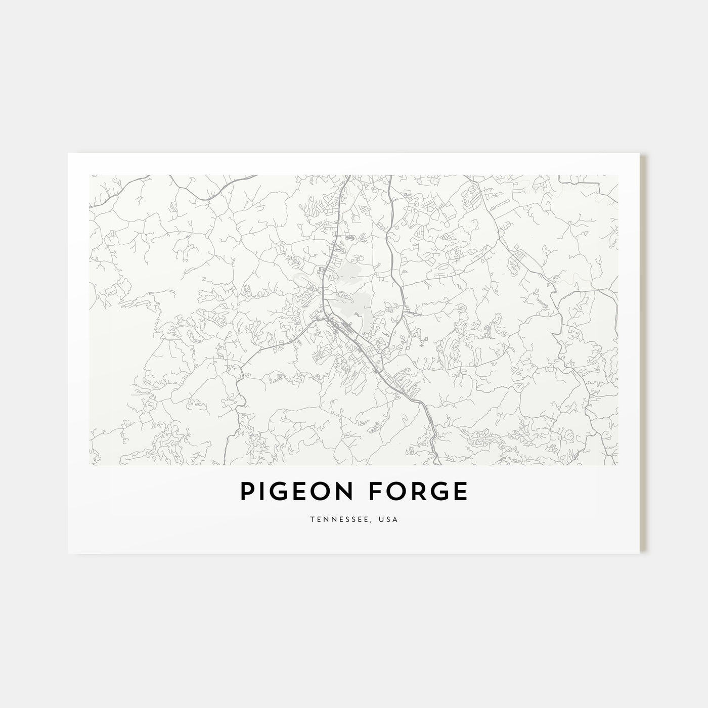 Pigeon Forge Map Landscape Poster