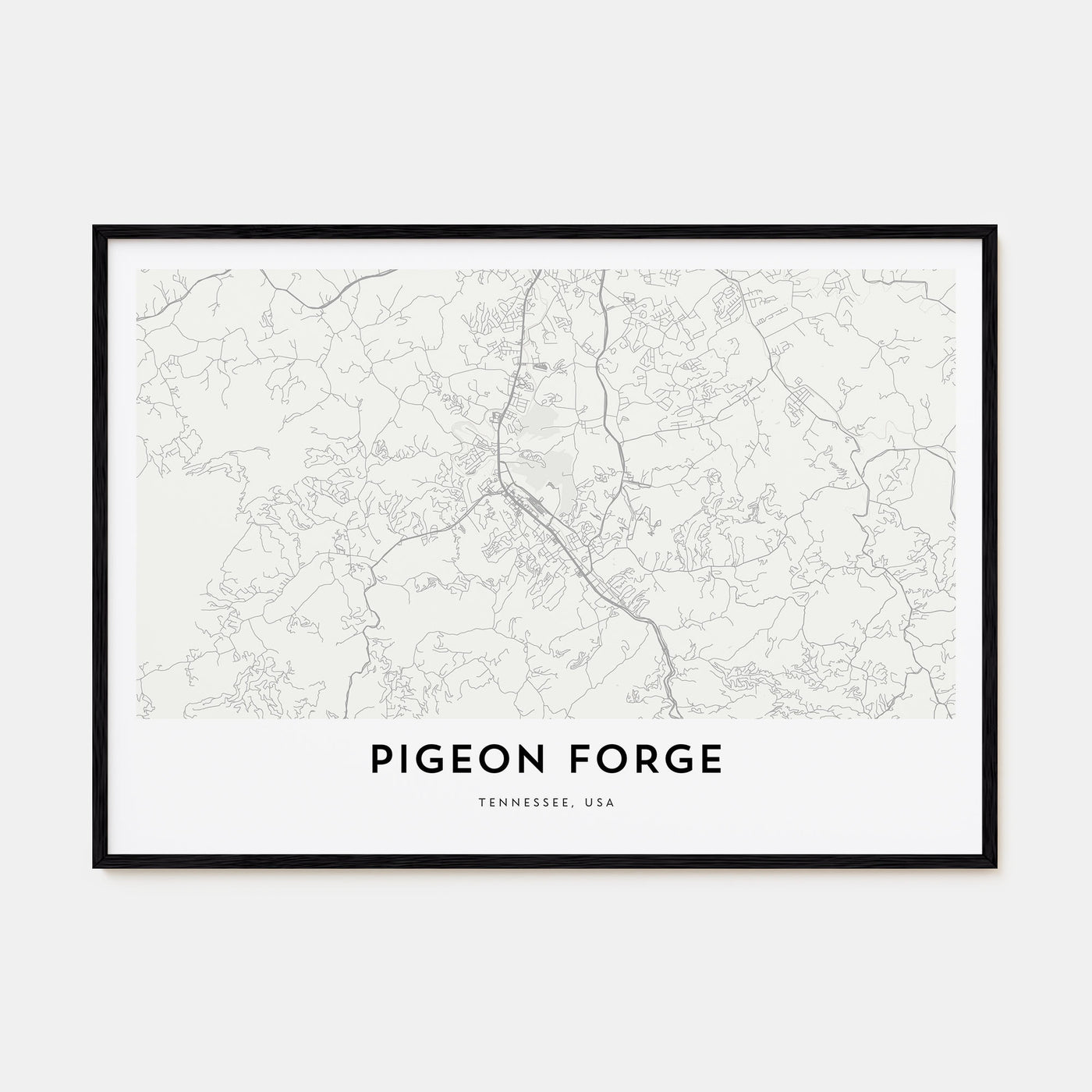 Pigeon Forge Map Landscape Poster