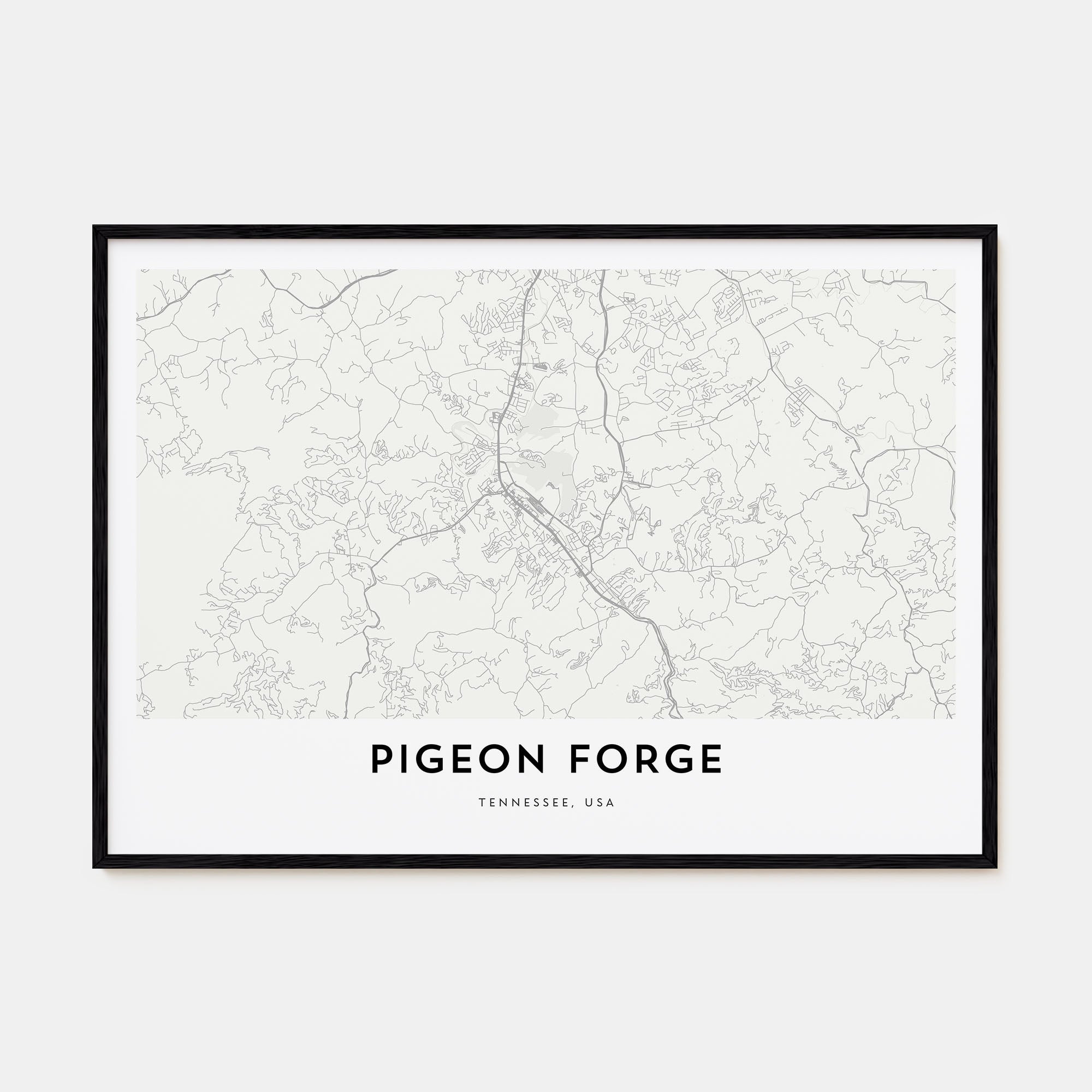 Pigeon Forge Map Landscape Poster