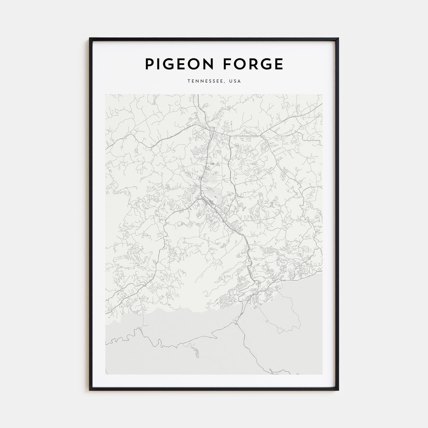 Pigeon Forge Map Portrait Poster