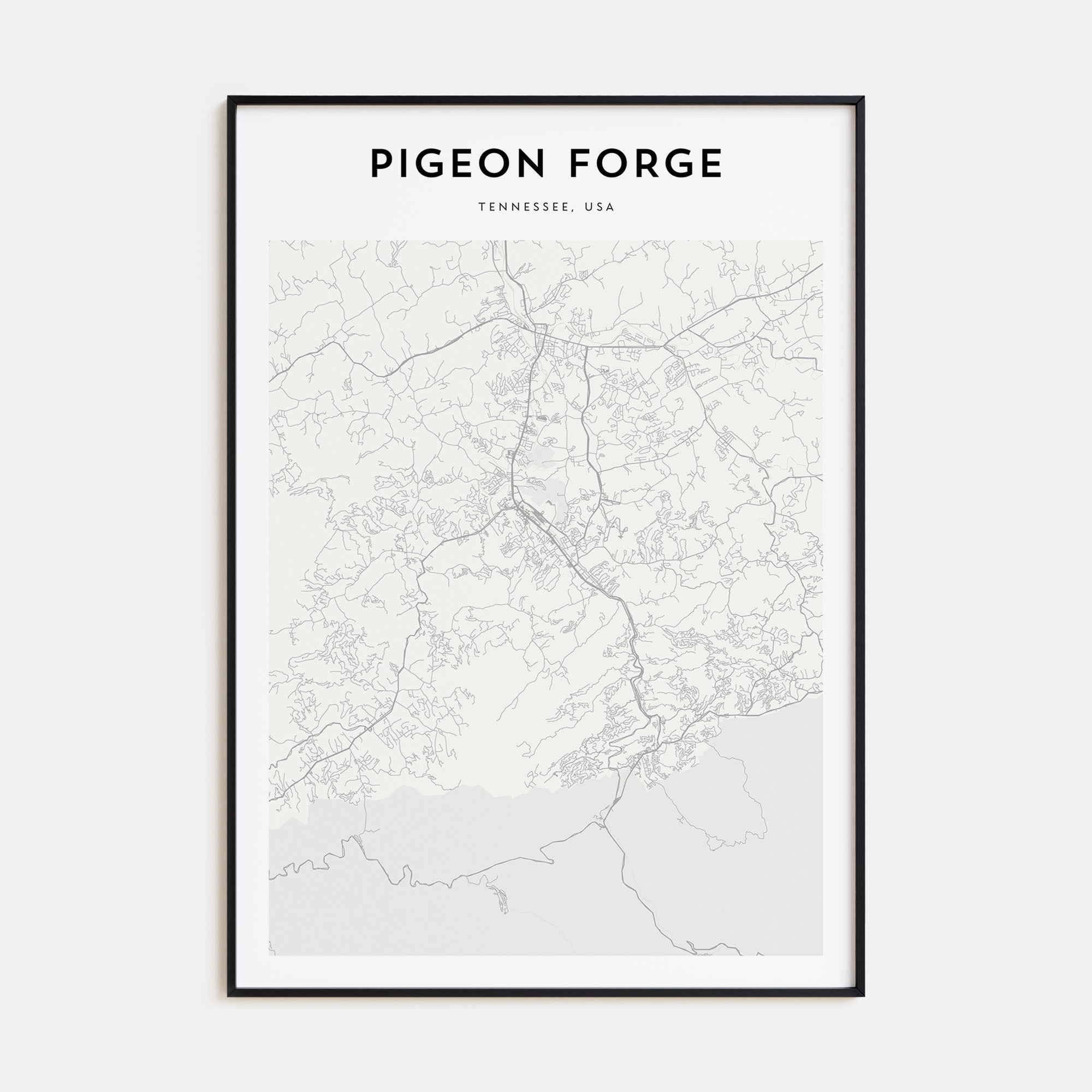 Pigeon Forge Map Portrait Poster