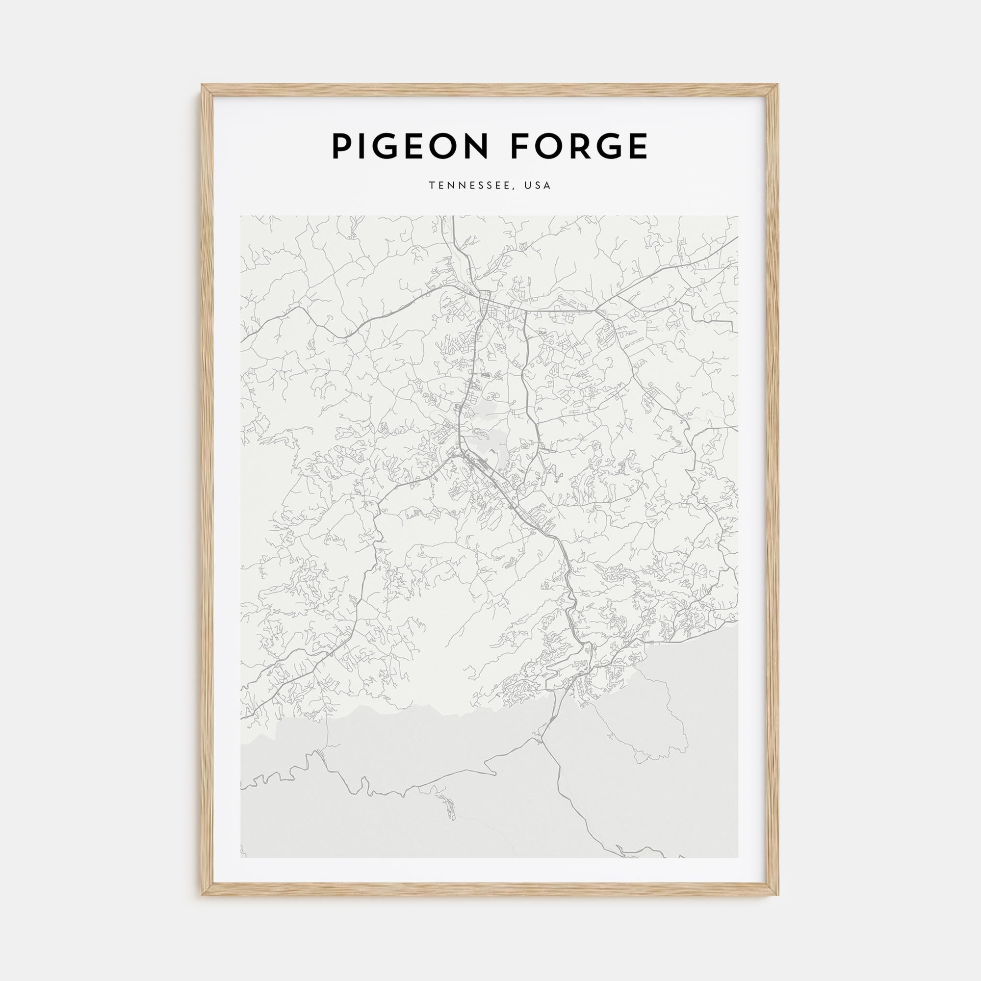 Pigeon Forge Map Portrait Poster